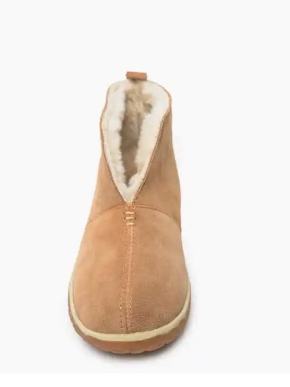 Minnetonka Tucson Tan Suede Shearling Slip-On Slipper Bootie NWT